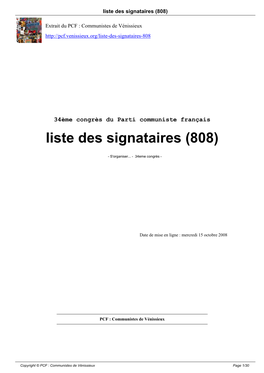 Liste Des Signataires (808)