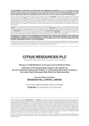 Citius Resources