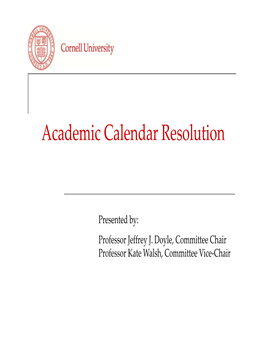 Academic Calendar Resolution
