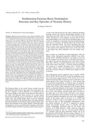 Southeastern Eurasian Basin Termination: Structure and Key Episodes of Teetonic History