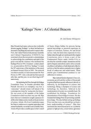 'Kalinga' Now : a Celestial Beacon