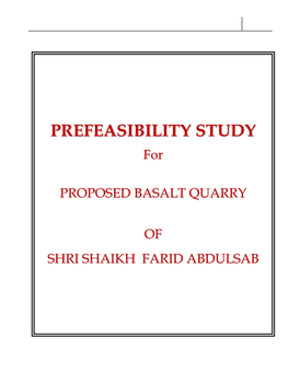 Prefeasibility Study