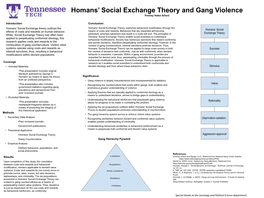 Homans' Social Exchange Theory and Gang Violence Presley Halen