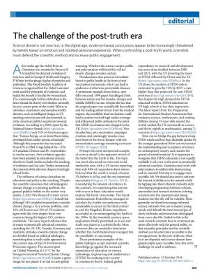 The Challenge of the Post-Truth