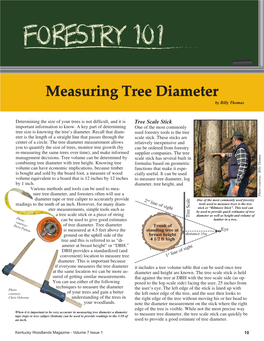 Measuring Tree Diameter by Billy Thomas