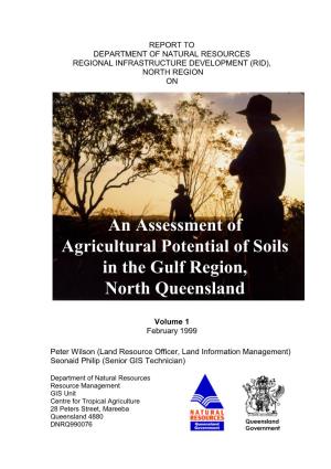 An Assessment of Agricultural Potential of Soils in the Gulf Region, North Queensland