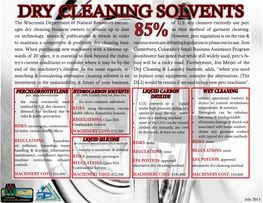 DRY CLEANING SOLVENTS the Wisconsin Department of Natural Resources Encour- of U.S