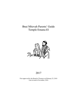Bnai Mitzvah Parents' Guide Temple Emanu-El 2017
