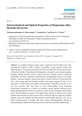 Electrochemical and Optical Properties of Magnesium-Alloy Hydrides Reviewed