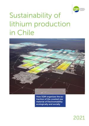 Sustainability of Lithium Production in Chile