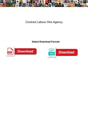 Contract Labour Hire Agency