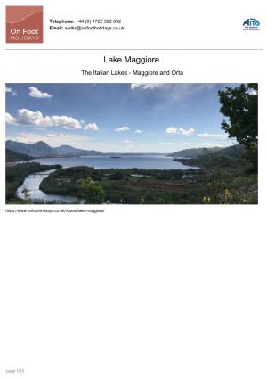 Lake Maggiore the Italian Lakes - Maggiore and Orta