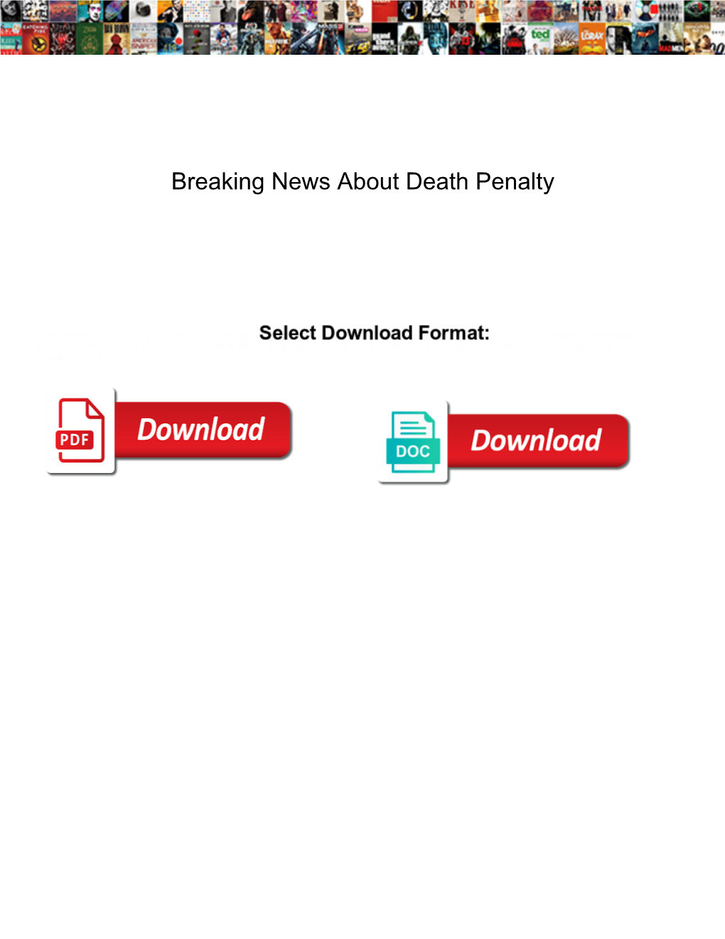 Breaking News About Death Penalty