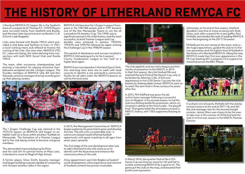 The History of Litherland Remyca Fc