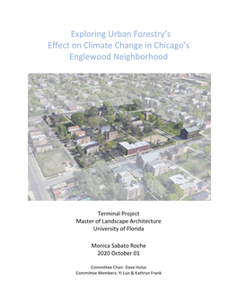 Exploring Urban Forestry's Effect on Climate Change in Chicago's Englewood Neighborhood