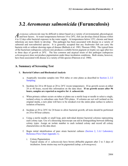 3.2 Aeromonas Salmonicida (Furunculosis) - 1