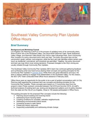 Southeast Valley Community Plan Update Office Hours