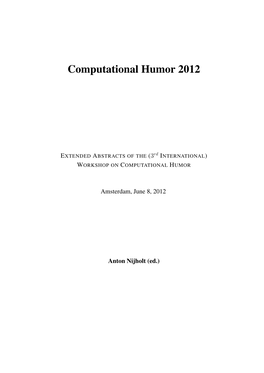 Proceedings of 3Rd International Workshop on Computational Humor