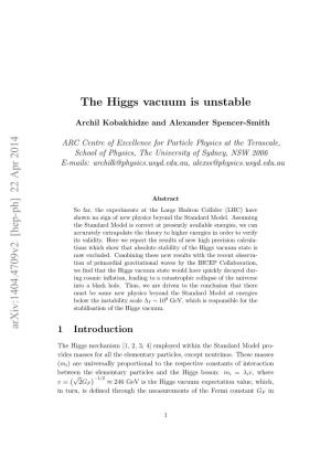 The Higgs Vacuum Is Unstable