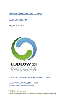 Household Recycling Manual Ludlow Version