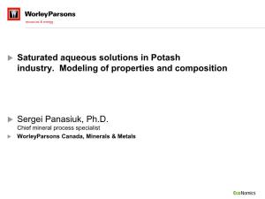 Saturated Aqueous Solutions in the Potash Industry