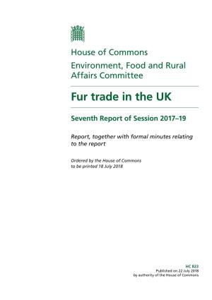 Fur Trade in the UK
