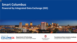 Smart Columbus​ Powered by Integrated Data Exchange (IDE)