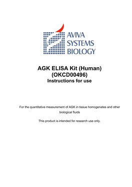 AGK ELISA Kit (Human) (OKCD00496) Instructions for Use