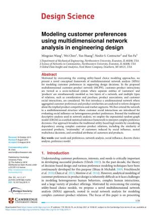 Modeling Customer Preferences Using Multidimensional Network Analysis in Engineering Design