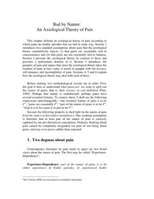 An Axiological Theory of Pain