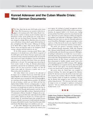 Konrad Adenauer and the Cuban Missile Crisis: West German Documents