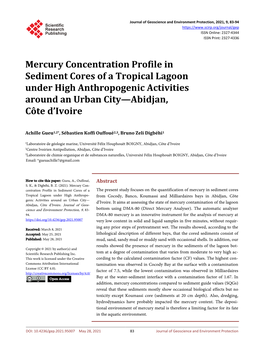 Mercury Concentration Profile in Sediment Cores of a Tropical Lagoon Under High Anthropogenic Activities Around an Urban City—Abidjan, Côte D’Ivoire