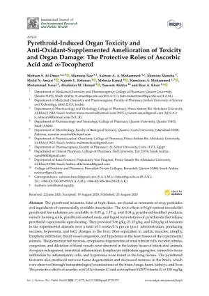 Pyrethroid-Induced Organ Toxicity and Anti-Oxidant-Supplemented Amelioration of Toxicity and Organ Damage: the Protective Roles of Ascorbic Acid and Α-Tocopherol