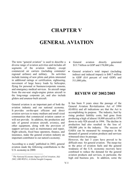 Chapter V General Aviation