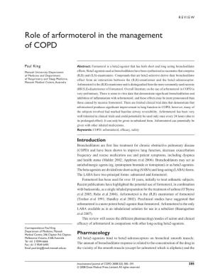 Role of Arformoterol in the Management of COPD