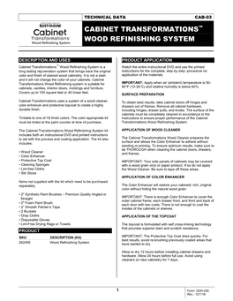 Cabinet Transformations™ Wood Refinishing System