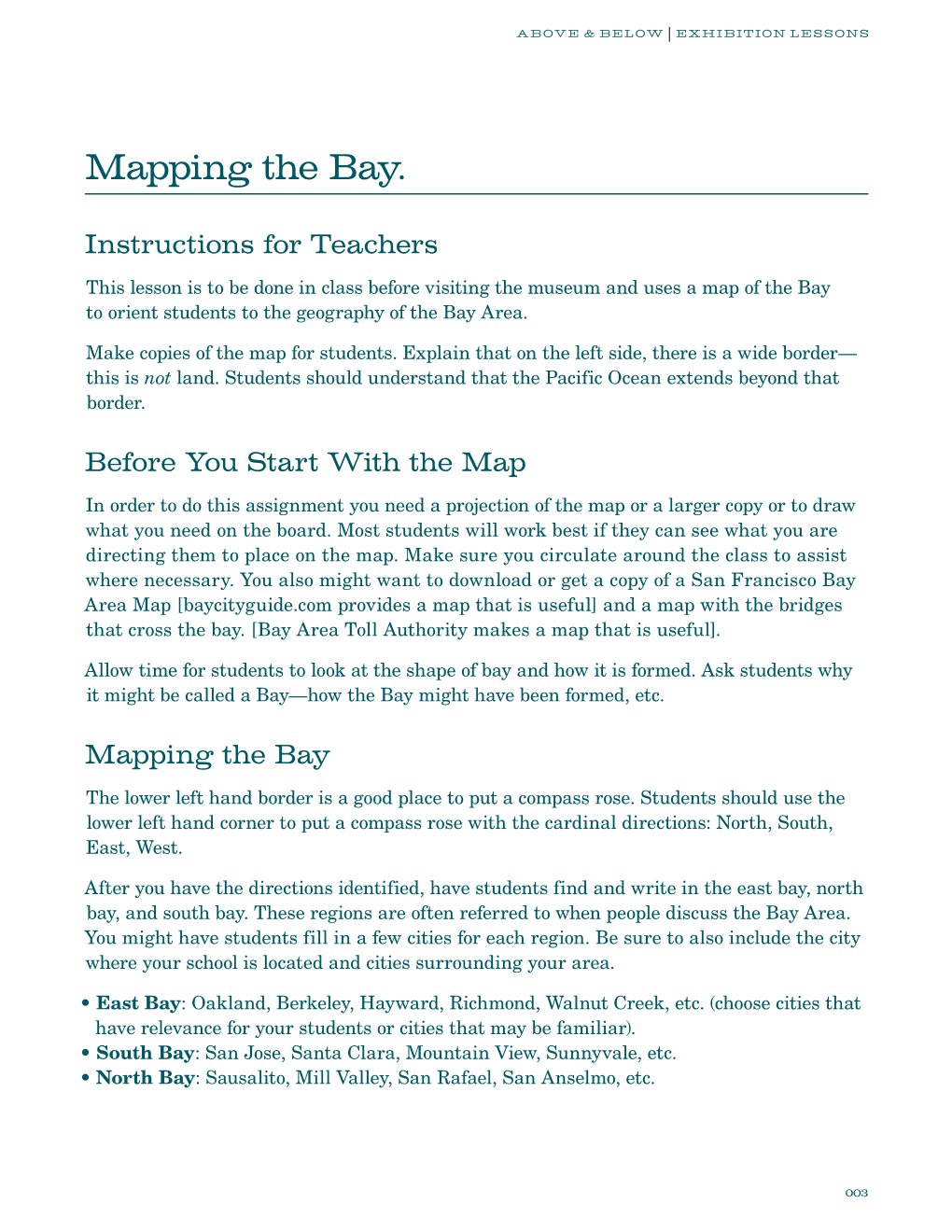 Mapping the Bay