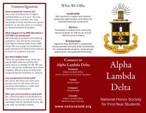 Alpha Lambda Delta If Your GPA Apply for Over $207,000 in Scholarship Drops