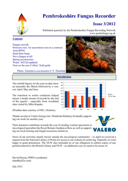 Pembrokeshire Fungus Recorder Issue 3/2012