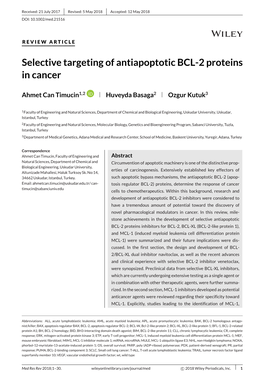 Selective Targeting of Antiapoptotic BCL-2 Proteins in Cancer