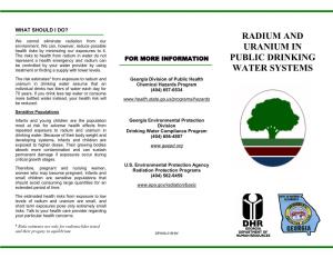 Radium & Uranium in Public Drinking Water Systems Brochure