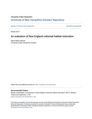 An Evaluation of New England Cottontail Habitat Restoration