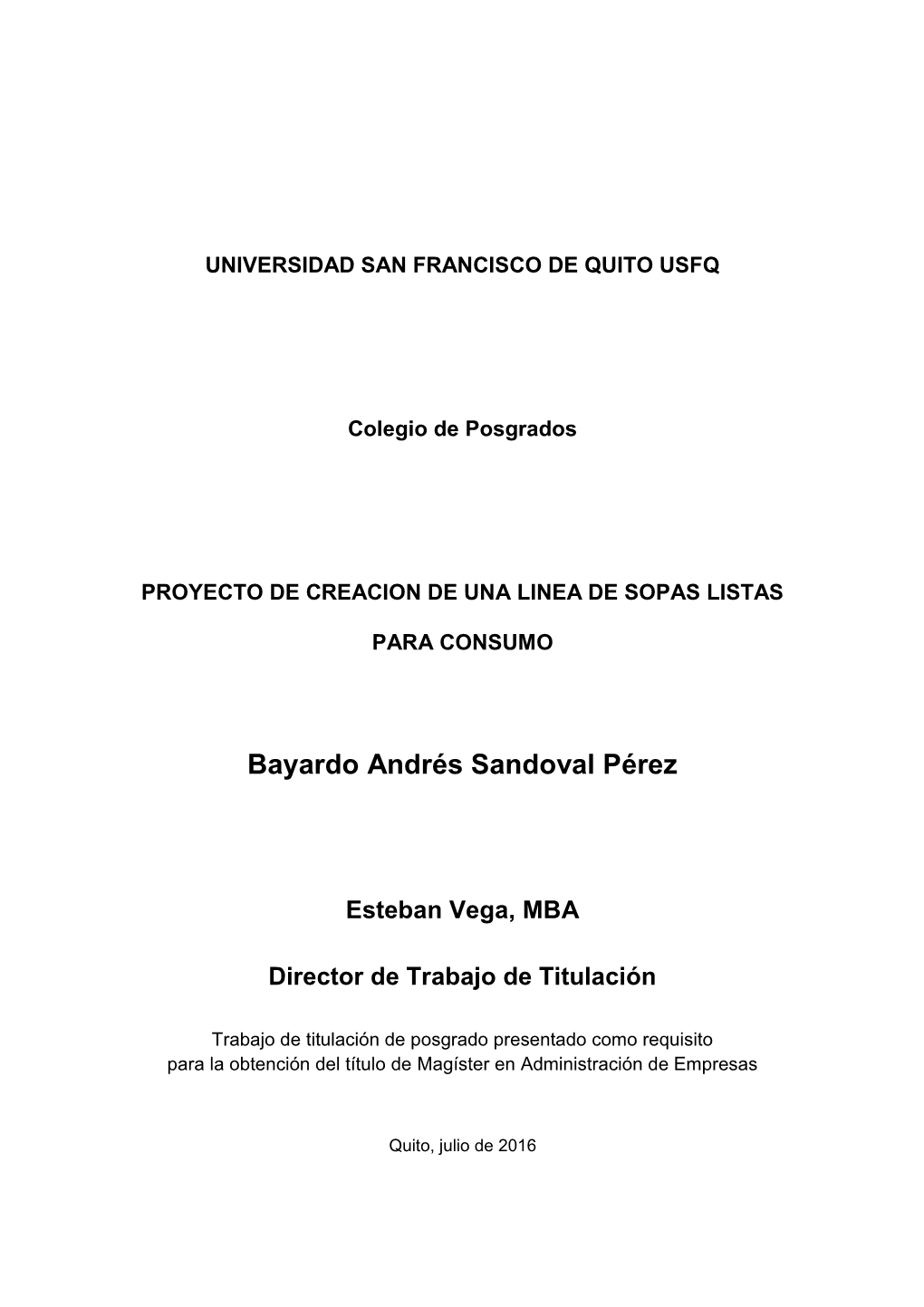 Proyecto De Creacion De Una Linea De Sopas Listas Para