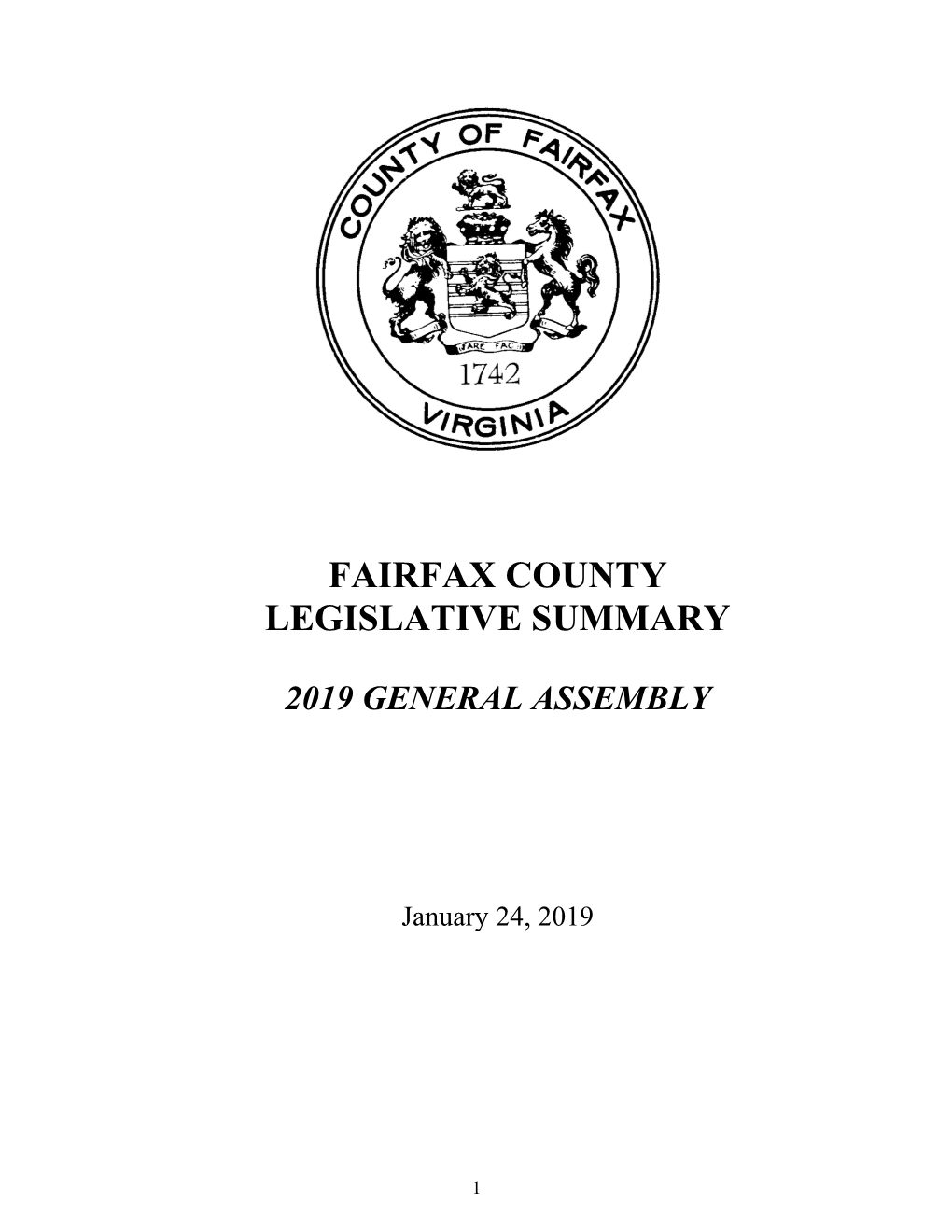 Fairfax County Legislative Summary 1.24.2019