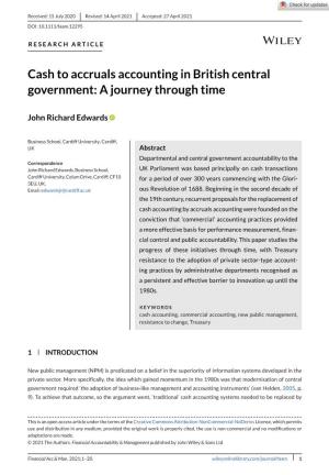 Cash to Accruals Accounting in British Central Government: a Journey Through Time