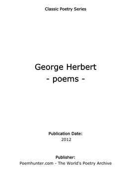 George Herbert - Poems