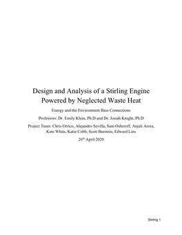 Stirling Engine Fueled by Neglected Heat Presentation