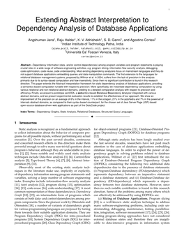 Extending Abstract Interpretation to Dependency Analysis of Database Applications