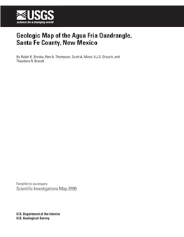 Geologic Map of the Agua Fria Quadrangle, Santa Fe County, New Mexico