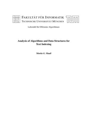 Analysis of Algorithms and Data Structures for Text Indexing